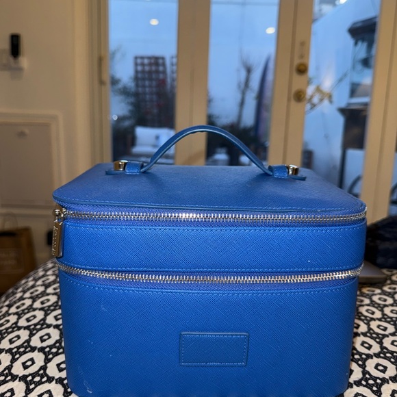 Blue Leather Vanity Case - Picture 1 of 5